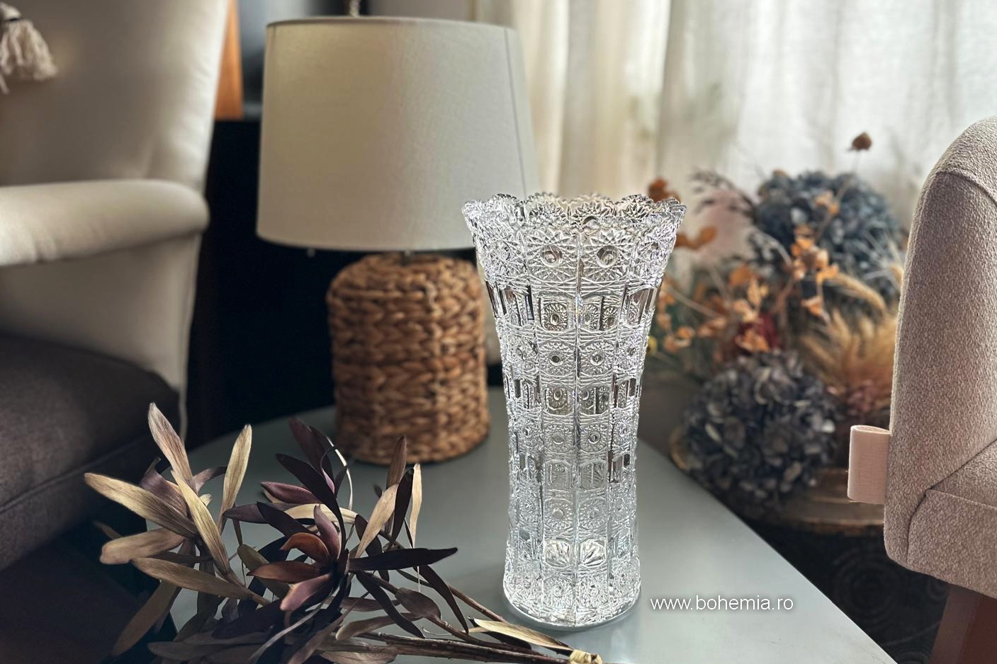 VAZA 30.5 CM DIN CRISTAL DE BOHEMIA - THEA